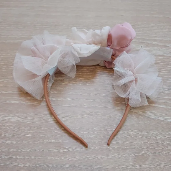 Handmade Charming Floral Headband for Kids - Pink, White, and Cream - Picture 3 of 3